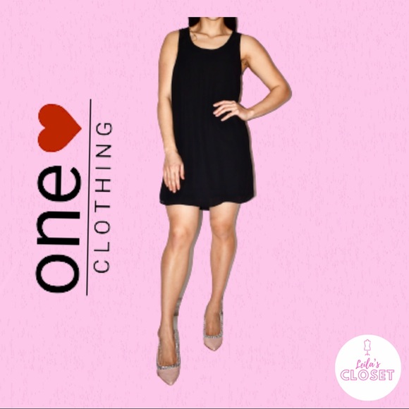 One clothing Black Dress with Flowy Ribbons on the back. - Picture 1 of 6